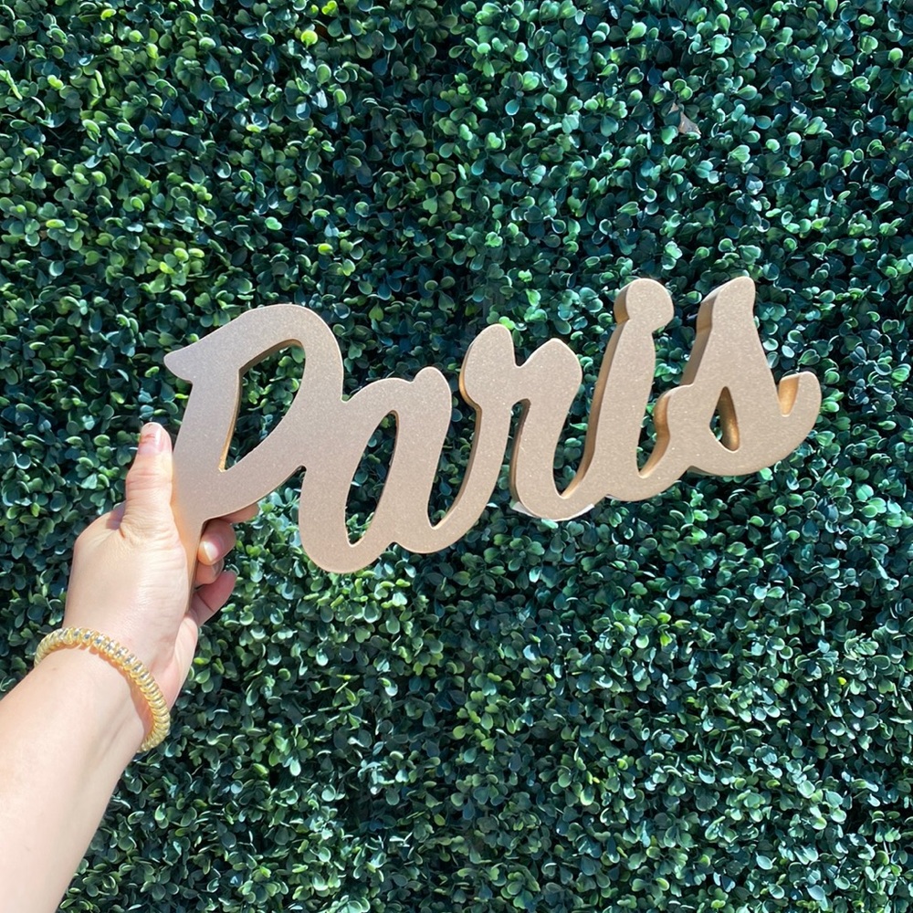 3/$20 NEW PARIS Wood Lettering Home Decor Decal Sign